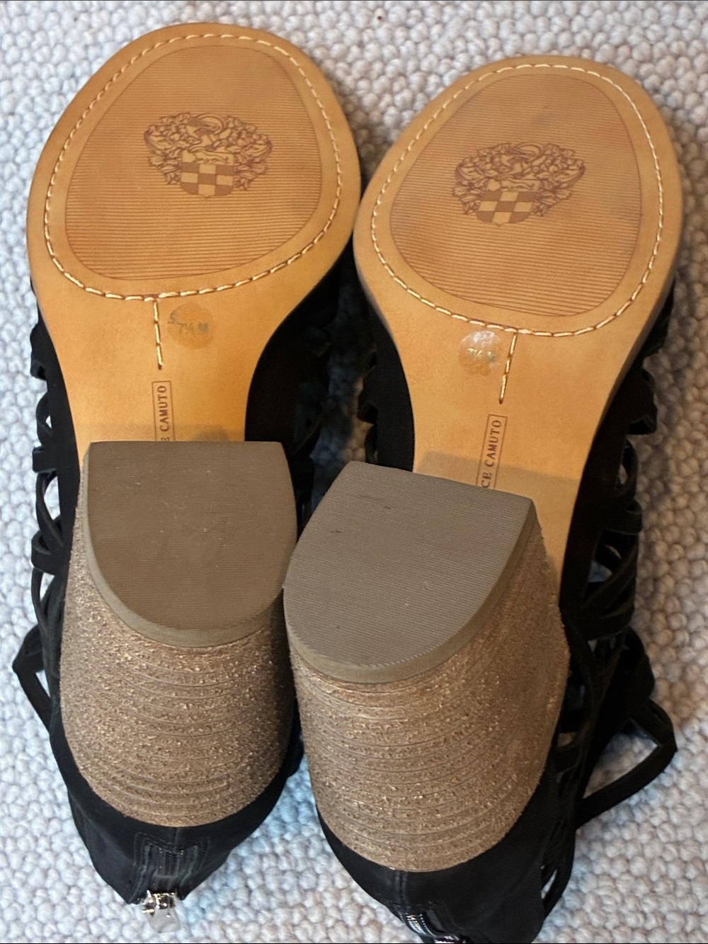Vince Camuto Black Kevston Block Heel Sandal, Size 7.5, Never Worn - Picture 5 of 6